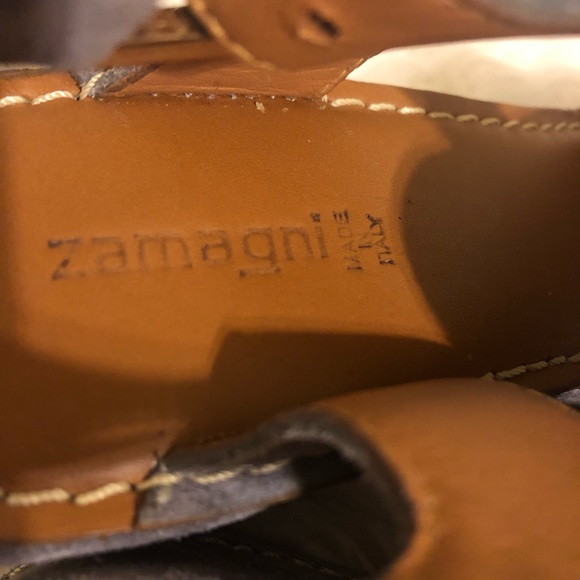 Zamagni Italian leather wedge sandals - Picture 6 of 10